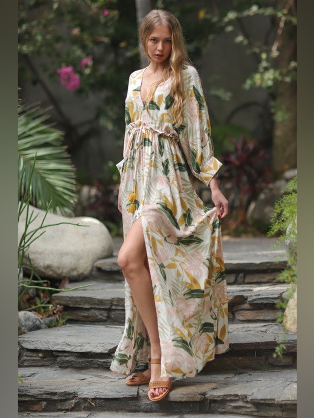 Boho Desert Flower Maxi Dress - Picture 7 of 8